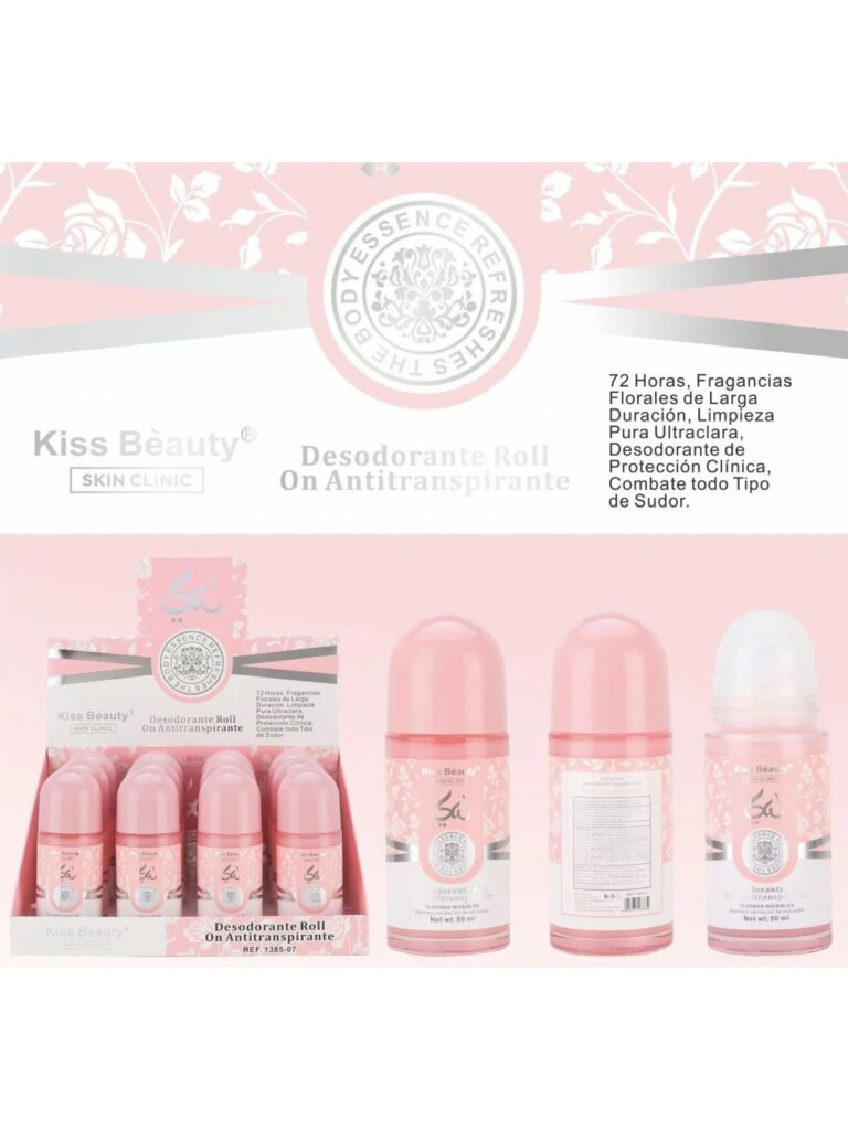 DESODORANTE ROLL ON KISS BEAUTY ROSA ESENCIA