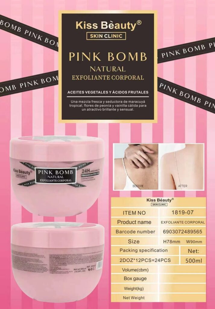 exfoliante corporal Pink bomb kiss beauty
